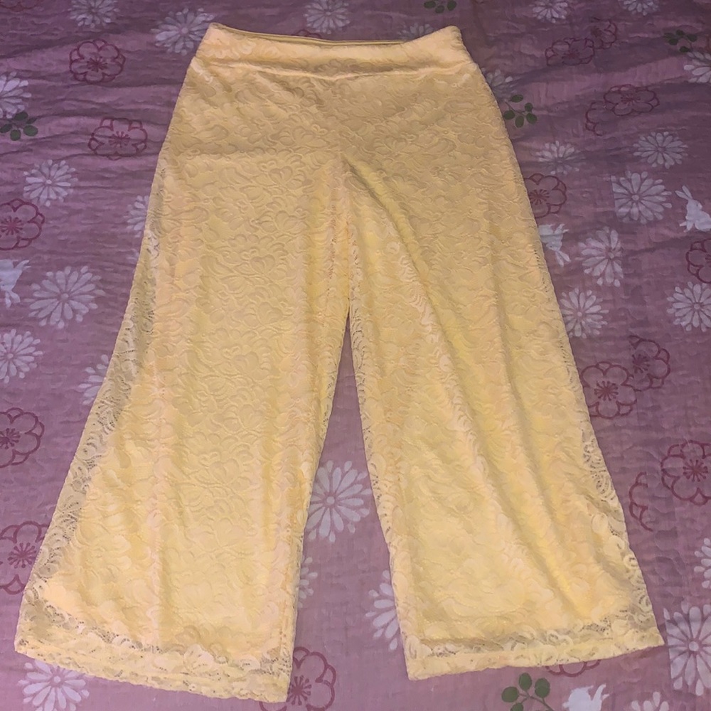 Cato Wide Leg Yellow Pants
